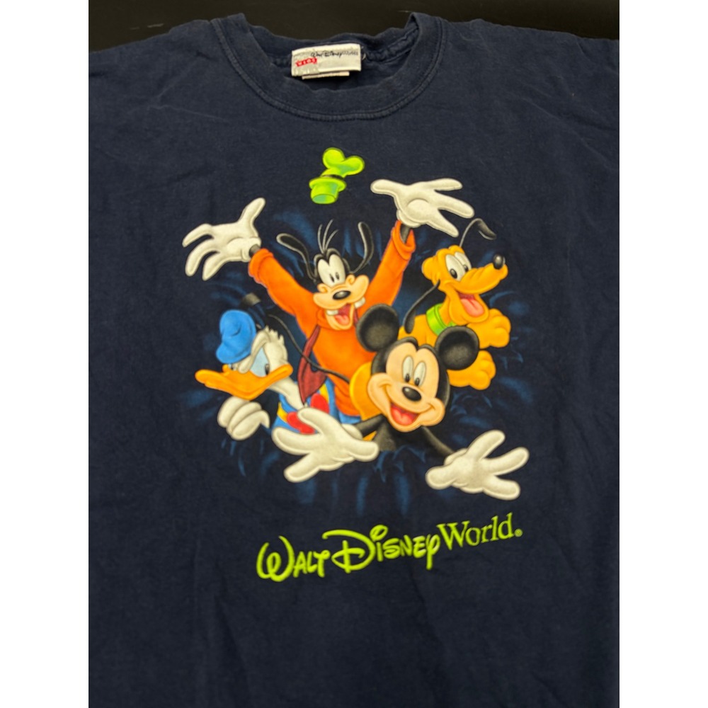 Vintage Walt Disney World Mickey Mouse & Friends Navy Blue Graphic T-Shirt Kids - Picture 2 of 5